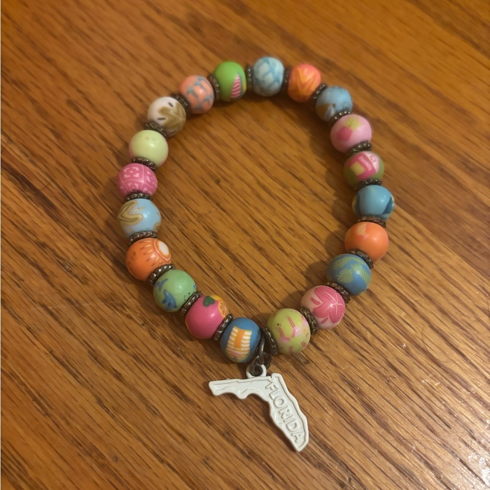Jilzarah Colorful Florida State Beaded Bracelet EUC